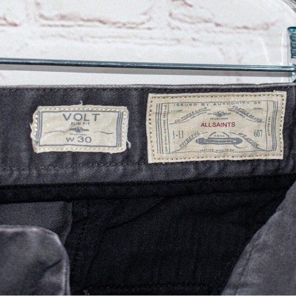 AllSaints Spitalfields Men's Size 30 VOLT Slim fit Chino Pants in Gray - Picture 8 of 8